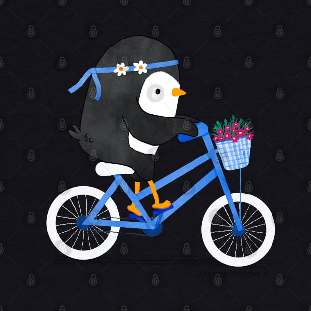 Penguin on a bike by thepenguinsfamily